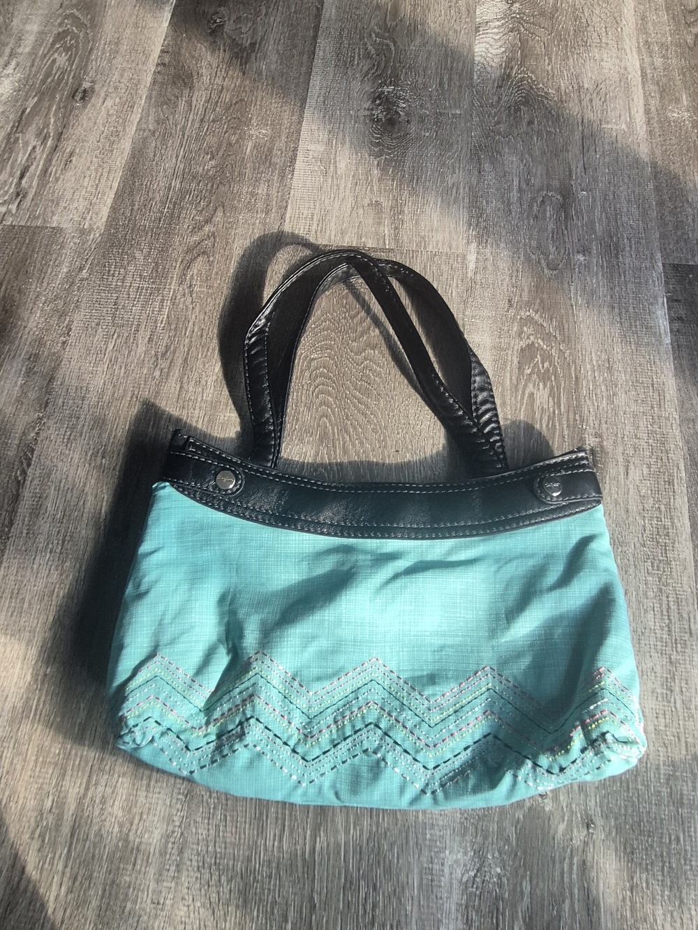 thirty-one Teal and Black Small Tote And Pink Skirt